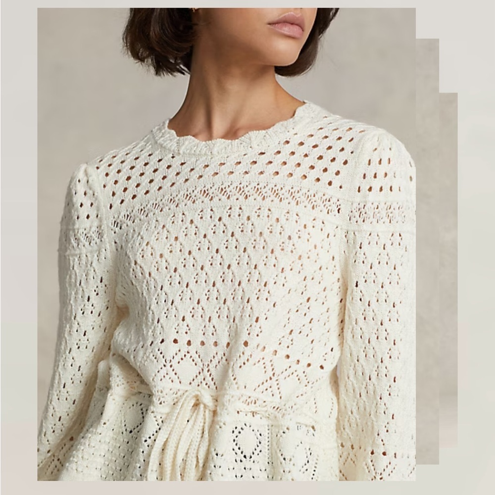 Polo Ralph Lauren Pointelle-Knit Merino Sweater - Picture 2 of 14